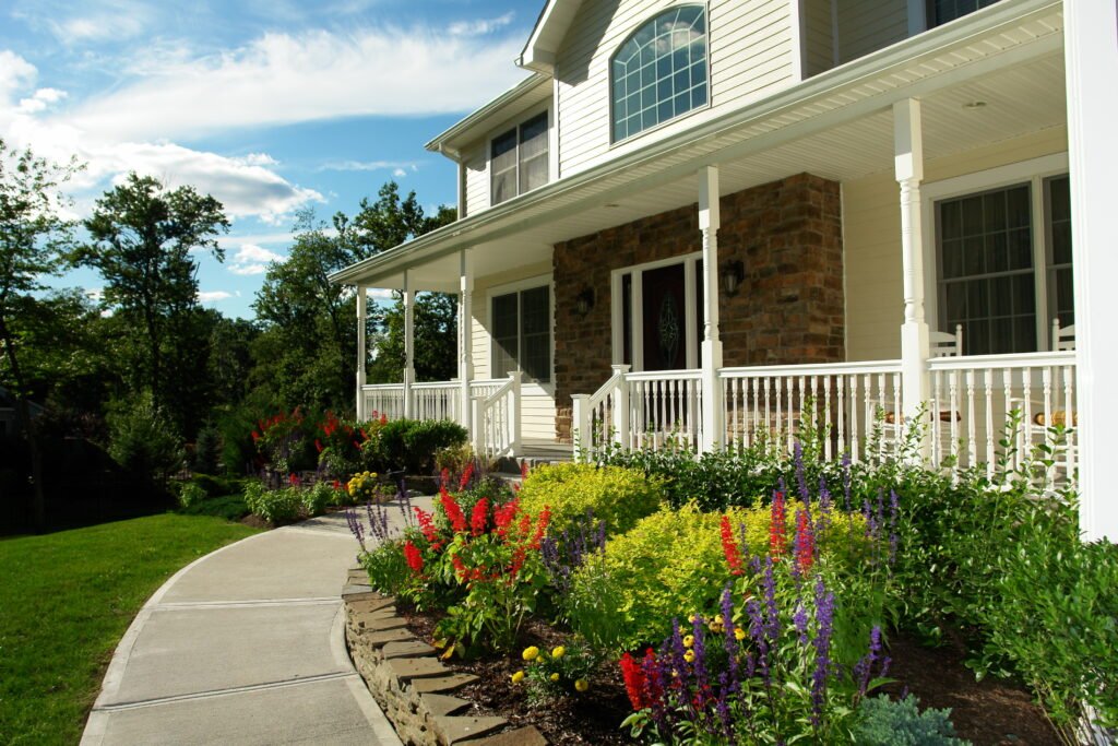 A luxury home with beautiful landscaping