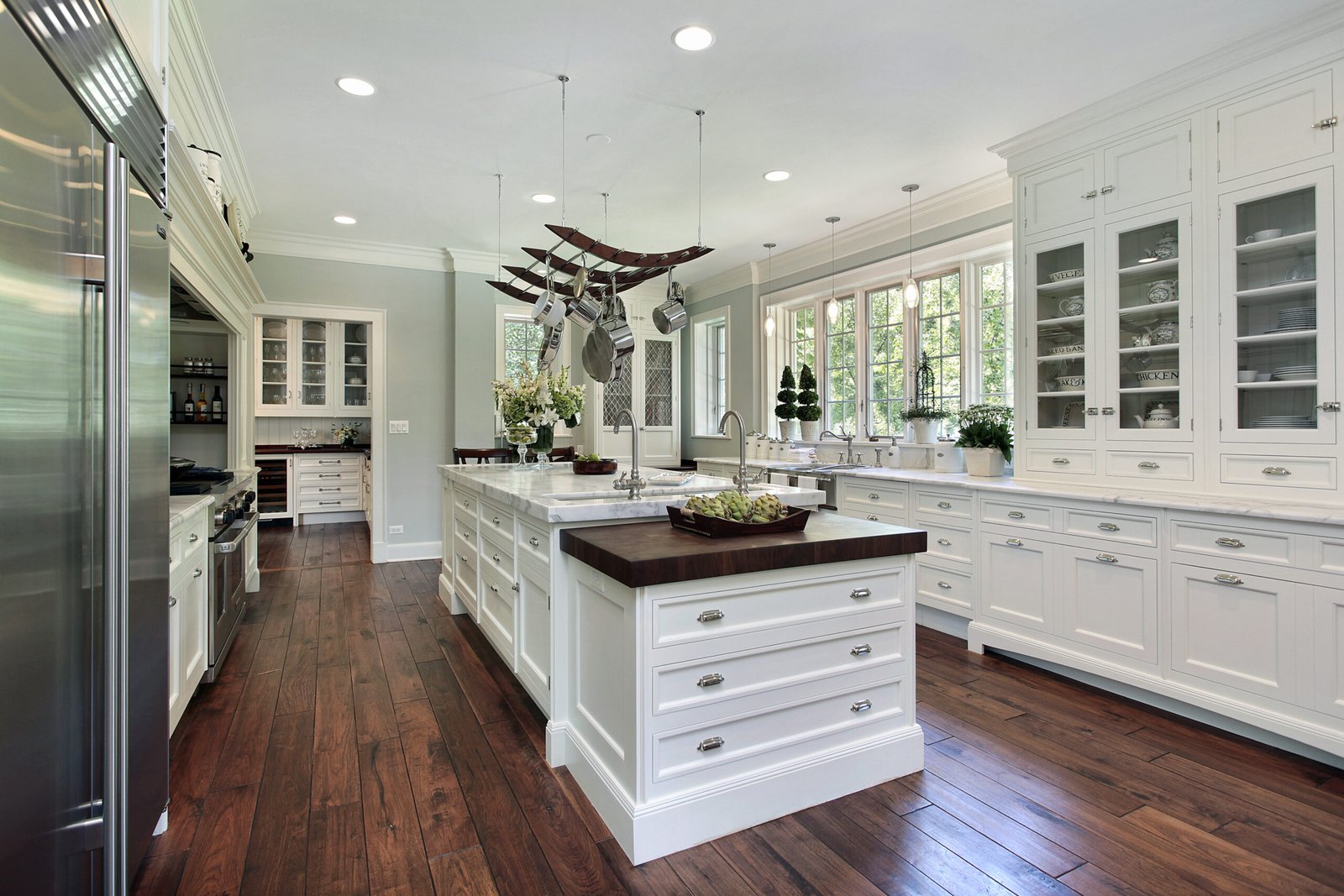 Kitchen with white cabinetry