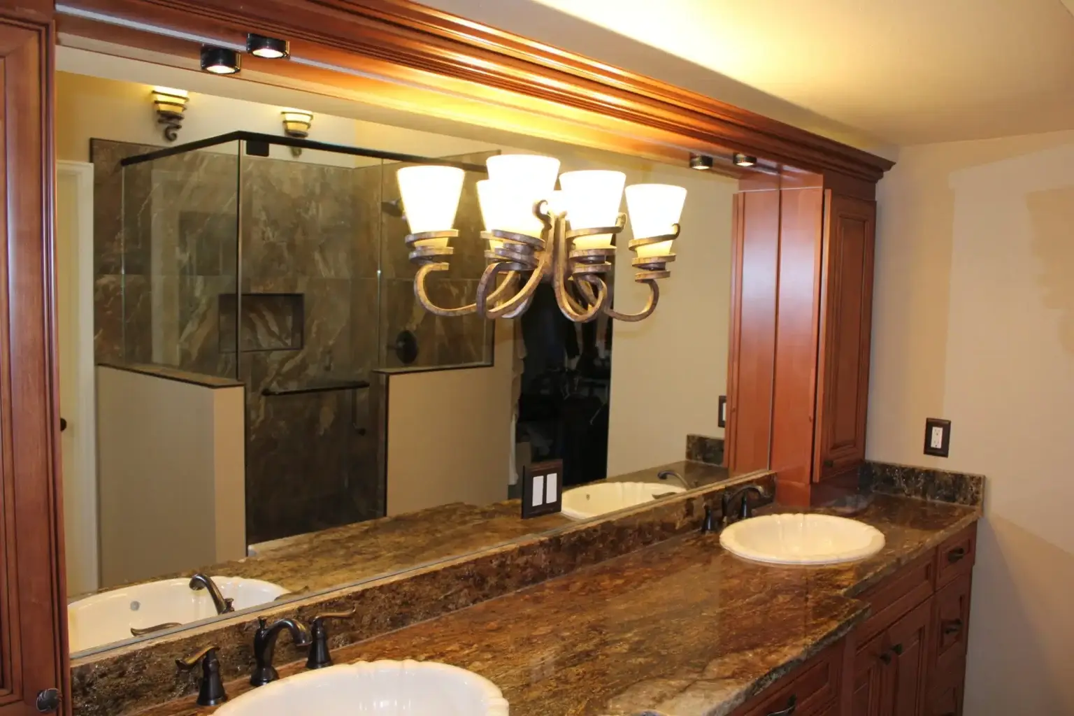 Granite countertop after bathroom remodeling